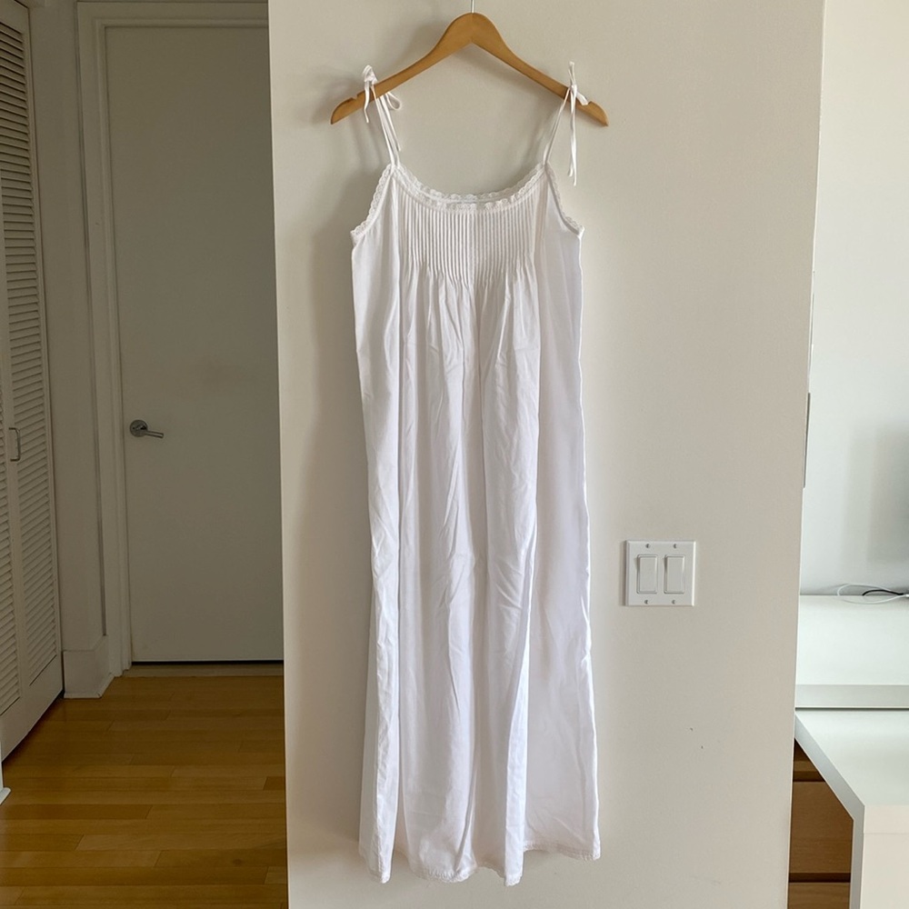 NEW!!! Eileen West White 100% Cotton cami long gown